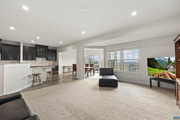 Dining room, Interior, Kitchen, Recessed Lighting, Wood Texture Flooring