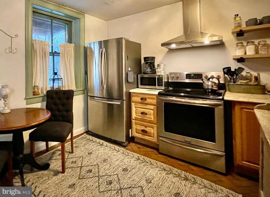 Interior, Kitchen, Stainless Steel Appliances, Wood Texture Flooring