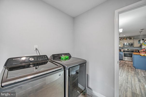 Interior, Kitchen, Washer, Wood Texture Flooring