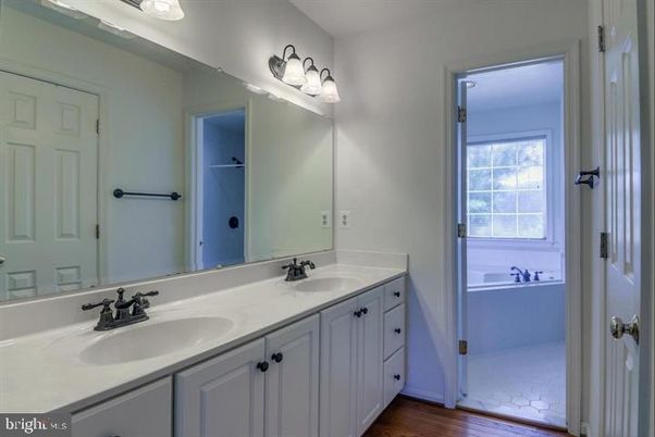 Bathroom, Dual Sink Vanities, Interior, Wood Texture Flooring