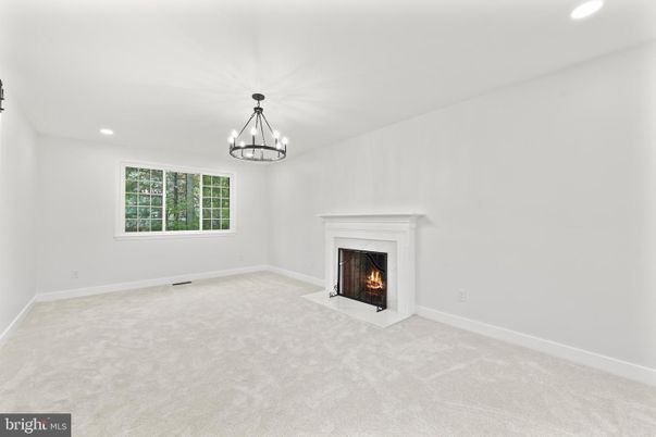 Empty room, Fireplace, Interior, Pendant Lights, Recessed Lighting