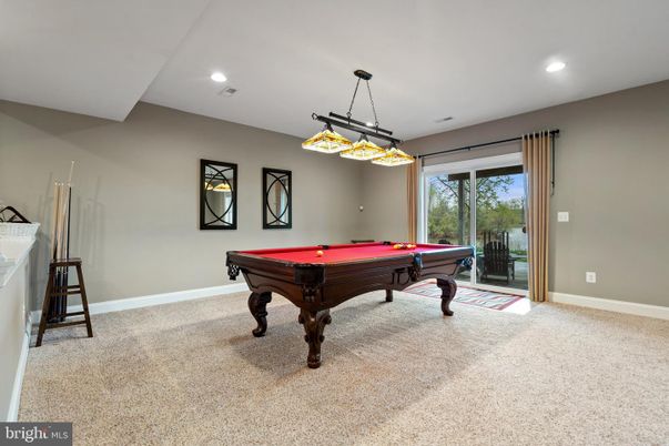 Billiard Table, Game Room, Interior, Pendant Lights, Recessed Lighting