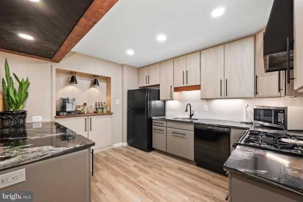 Interior, Kitchen, Recessed Lighting, Wooden Beams, Wooden Ceilings, Wood Texture Flooring