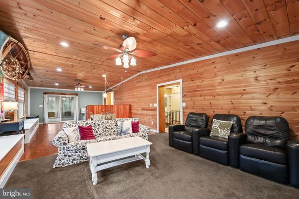 Interior, Living room, Recessed Lighting, Wooden Ceilings, Wood Texture Flooring, Wooden Walls