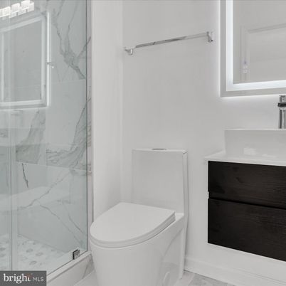 Bathroom, Glass Shower, Interior, Marble Walls