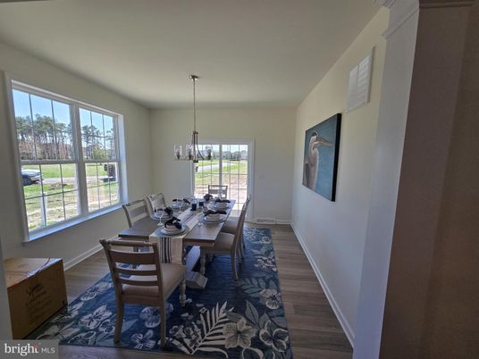 Chandelier, Dining room, Interior, Pendant Lights, Wood Texture Flooring