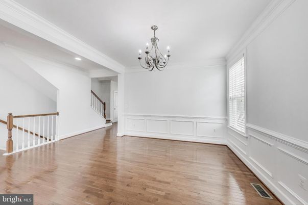 Chandelier, Empty room, Interior, Recessed Lighting, Wood Texture Flooring