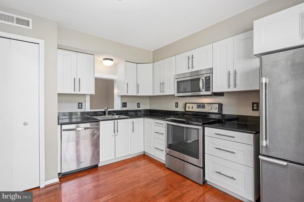 Interior, Kitchen, Stainless Steel Appliances, Wood Texture Flooring