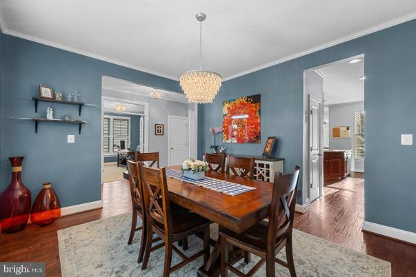 Chandelier, Dining room, Interior, Wood Texture Flooring