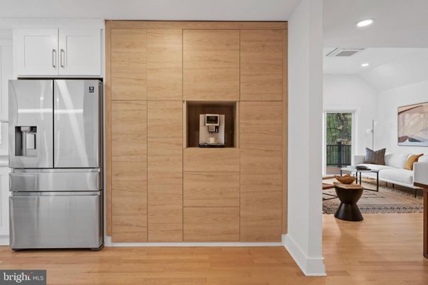 Interior, Kitchen, Living room, Recessed Lighting, Stainless Steel Appliances, Wood Texture Flooring
