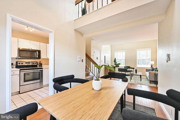 Dining room, Interior, Kitchen, Living room, Stainless Steel Appliances, Wood Texture Flooring