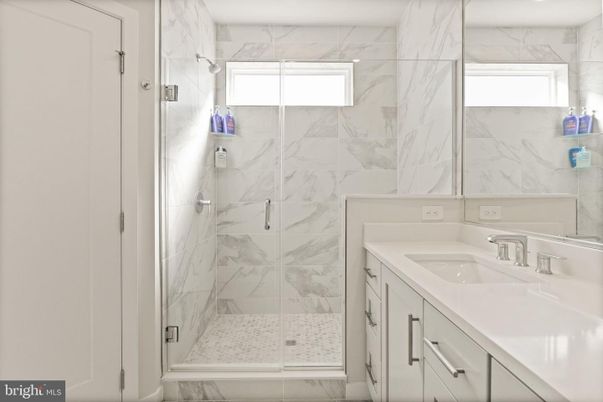 Bathroom, Glass Shower, Interior, Marble Walls