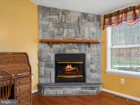 Fireplace, Interior, Stone Walls, Wood Texture Flooring