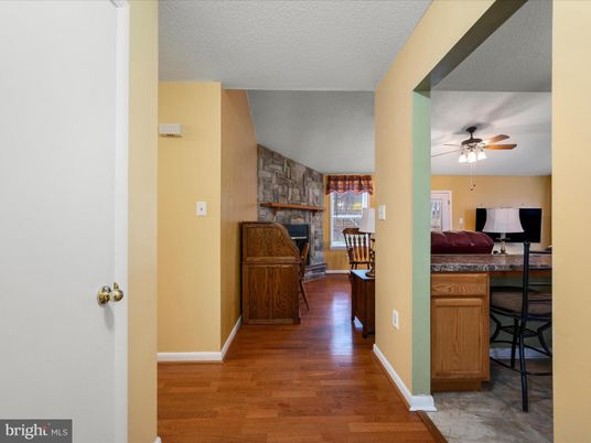 Fireplace, Interior, Stone Walls, Wood Texture Flooring