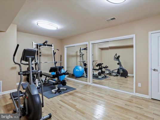 Fitness Equipment, Interior, Wood Texture Flooring