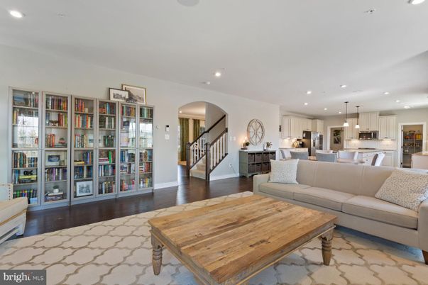 Dining room, Interior, Kitchen, Living room, Pendant Lights, Recessed Lighting, Stainless Steel Appliances, Wood Texture Flooring