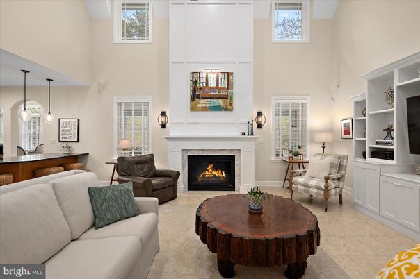 Fireplace, Interior, Living room, Pendant Lights