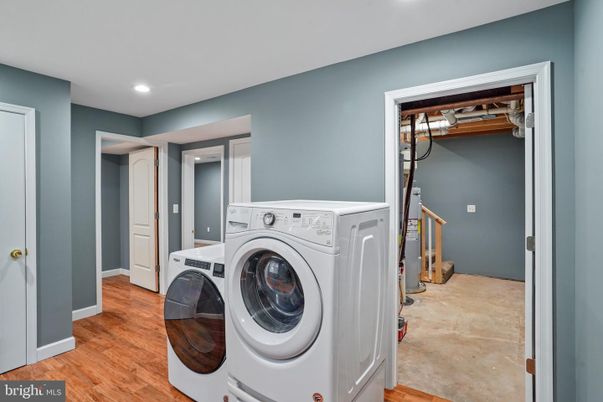 Interior, Recessed Lighting, Utility Closets, Washer, Wood Texture Flooring