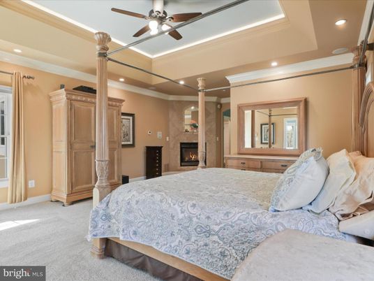 Bedroom, Fireplace, Interior, Recessed Lighting