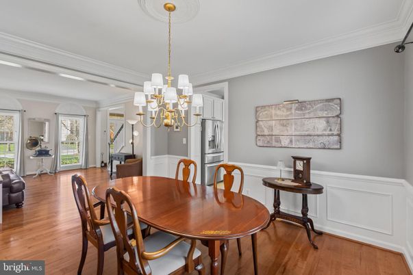 Chandelier, Dining room, Interior, Wood Texture Flooring