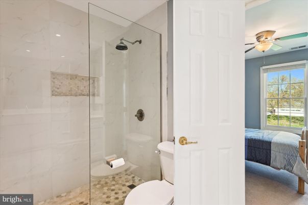Bathroom, Bedroom, Glass Shower, Interior, Marble Walls