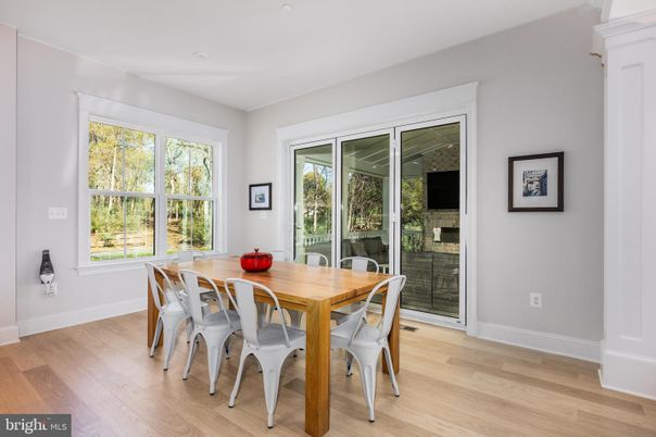 Dining room, Interior, Wood Texture Flooring
