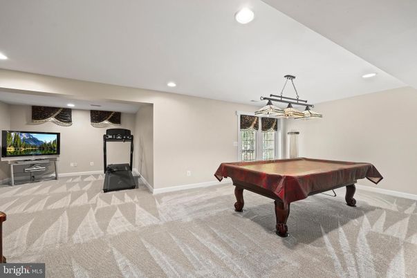 Billiard Table, Game Room, Interior, Pendant Lights, Recessed Lighting