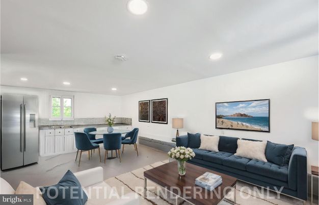 Dining room, Interior, Kitchen, Living room, Recessed Lighting, Stainless Steel Appliances