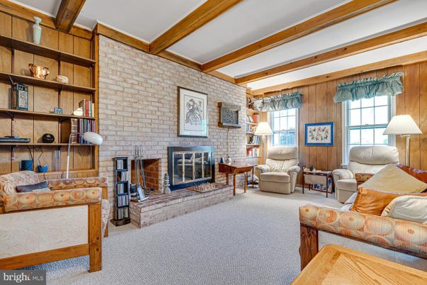 Fireplace, Interior, Living room, Stone Walls, Wooden Beams, Wooden Walls