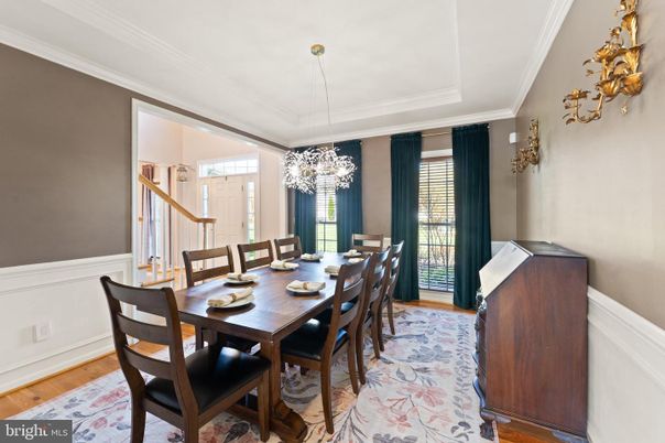 Chandelier, Dining room, Interior, Wood Texture Flooring