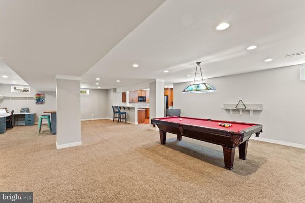 Billiard Table, Game Room, Interior, Pendant Lights, Recessed Lighting