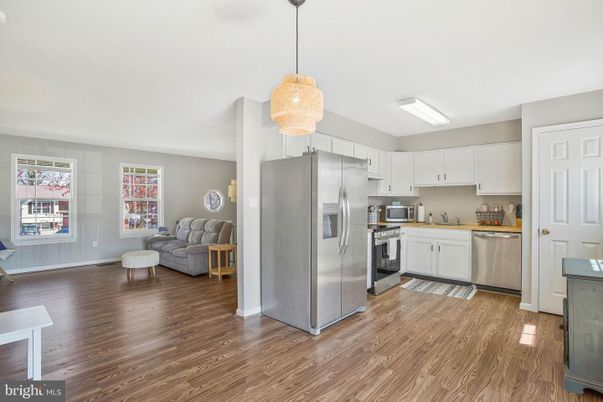 Interior, Kitchen, Pendant Lights, Stainless Steel Appliances, Wood Texture Flooring