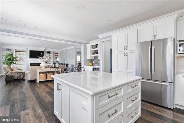 Interior, Kitchen, Living room, Recessed Lighting, Stainless Steel Appliances, Wood Texture Flooring