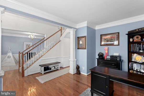 Chandelier, Home Office, Interior, Wood Texture Flooring