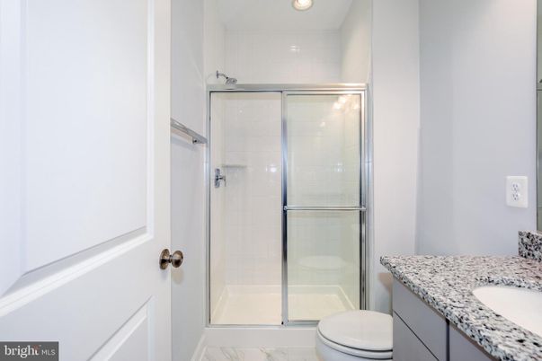 Bathroom, Glass Shower, Interior, Marble, Recessed Lighting