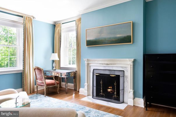 Fireplace, Home Office, Interior, Wood Texture Flooring