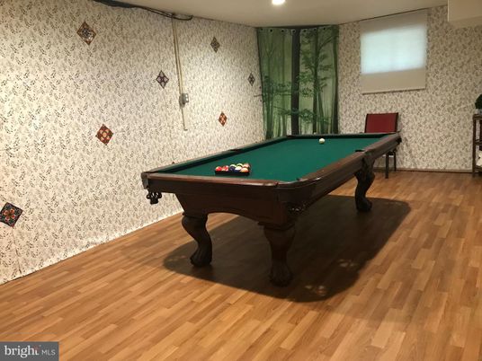 Billiard Table, Game Room, Interior, Recessed Lighting, Wood Texture Flooring