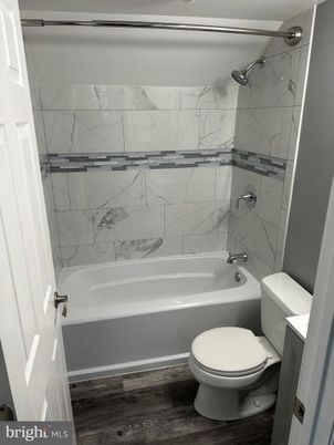 Bathroom, Interior, Marble Walls, Wood Texture Flooring