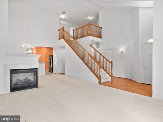 Fireplace, Interior, Pendant Lights, Recessed Lighting, Wood Texture Flooring