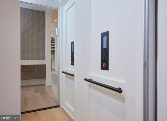 Elevator, Interior, Recessed Lighting, Wood Texture Flooring
