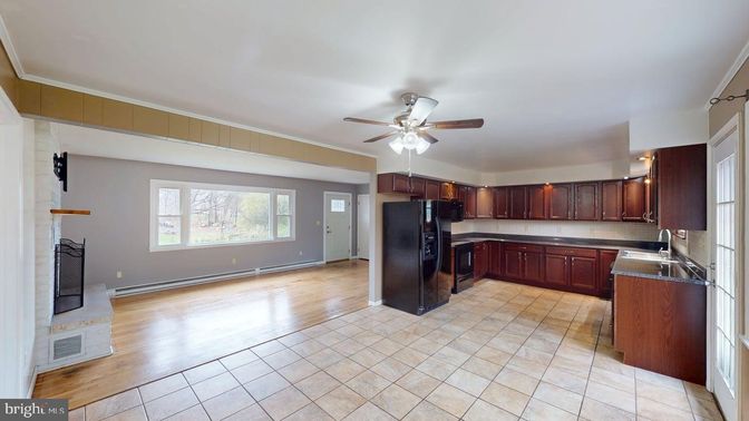 Interior, Kitchen, Wood Texture Flooring