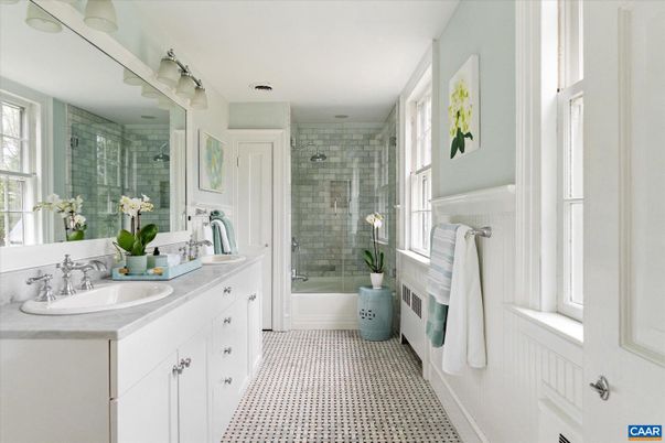 Bathroom, Dual Sink Vanities, Glass Shower, Interior