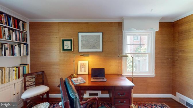 Home Office, Interior, Wood Texture Flooring, Wooden Walls