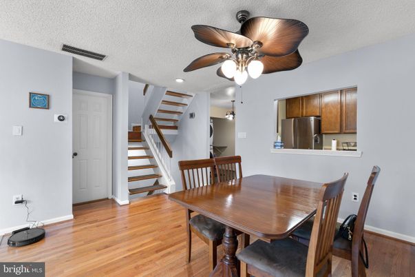 Dining room, Interior, Kitchen, Recessed Lighting, Wood Texture Flooring