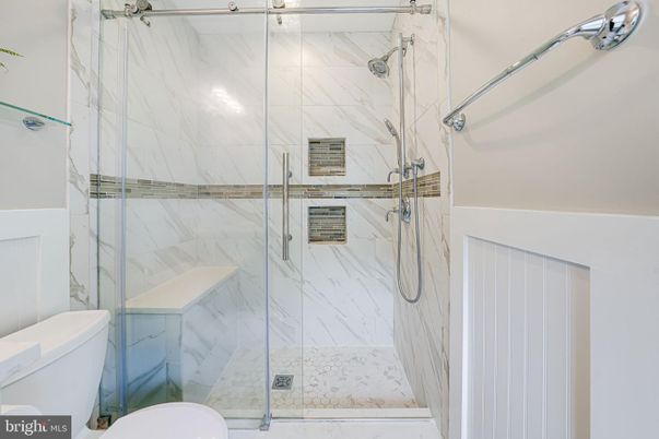 Bathroom, Glass Shower, Interior, Marble Walls