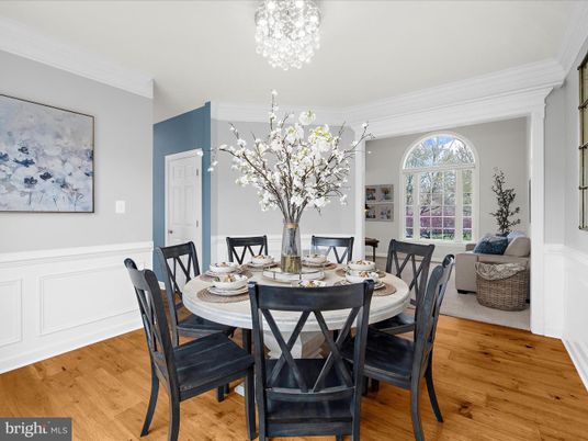 Chandelier, Dining room, Interior, Wood Texture Flooring
