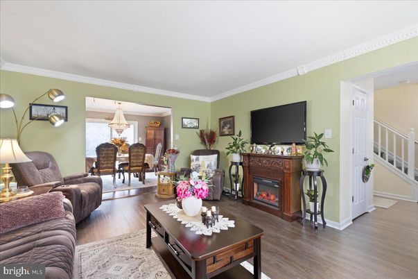 Chandelier, Dining room, Fireplace, Interior, Living room, Wood Texture Flooring