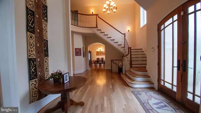 Chandelier, Dining room, Interior, Wood Texture Flooring