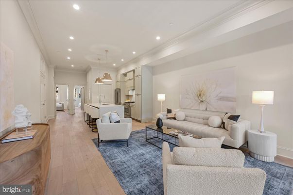 Interior, Kitchen, Living room, Pendant Lights, Recessed Lighting, Wood Texture Flooring