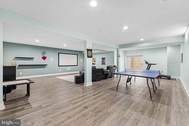 Game Room, Interior, Recessed Lighting, Wood Texture Flooring